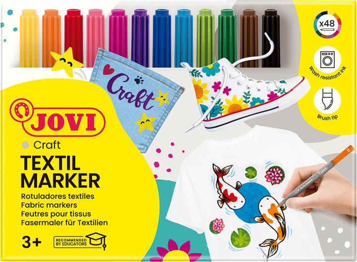 Actual product image Jovi Textile marker Jovidecor textile PU=48 pieces assorted colours (12 colours, 4.80 mm, 48 x)