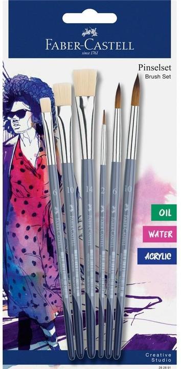 Faber-Castell Pinsel-Set Grösse 2, 6, 10, 14, 6-teilig (14 mm)