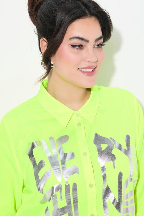Actual product image Angel of Style Bluse, A-Linie, Metallic-Schriftzug, Zipfelsaum (52)