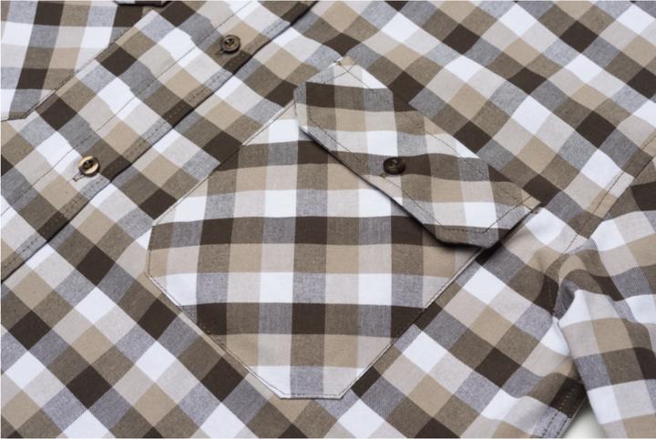 Immagine prodotto Planam Camicia country manica 1/1 a scacchi in pietra 47/48 49/50 (50)