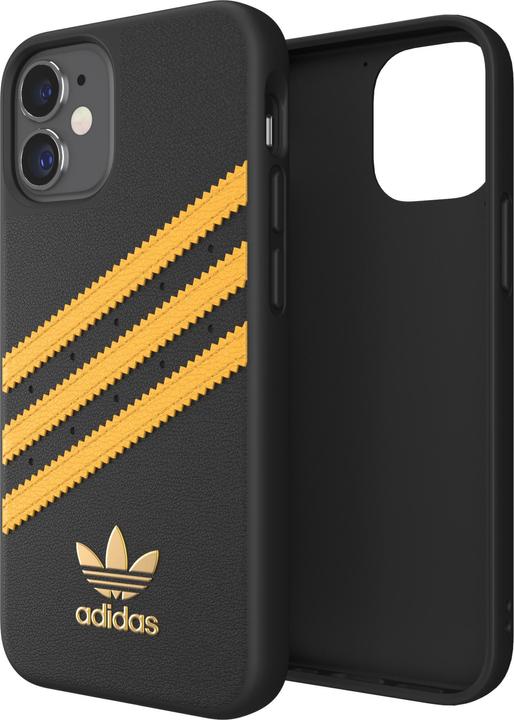 Immagine prodotto adidas Cover posteriore modellata PU iPhone 12 mini nero/giallo (Apple iPhone 12 mini)