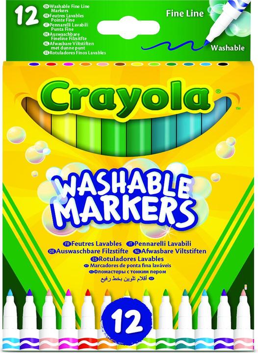Produktbild Crayola Filzstifte mit feiner Spitze (Mehrfarbig, 12 x)