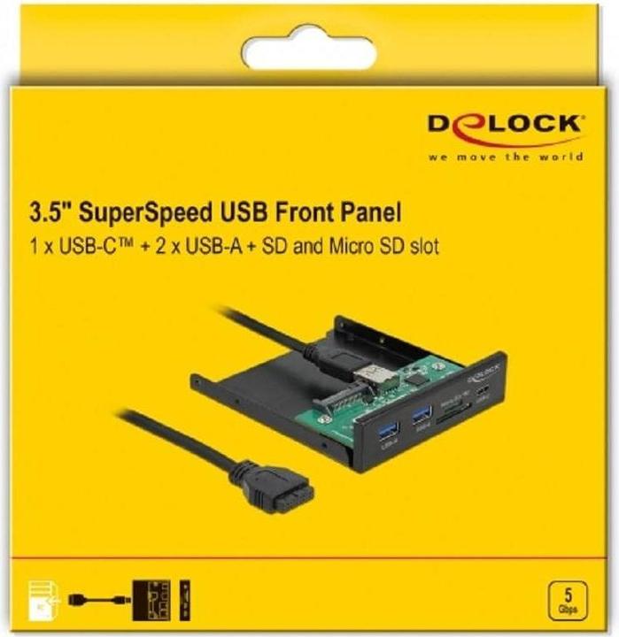 Image du produit Delock Panneau avant 64058 (USB 3.0, USB-C 3.2 Gen 1)