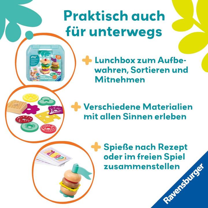 Produktbild Ravensburger Play+ Steck- und Spiel-Set: Fingerfood – Steck-Spiel, Pretend Play Set, Spielzeug ab (Deutsch)