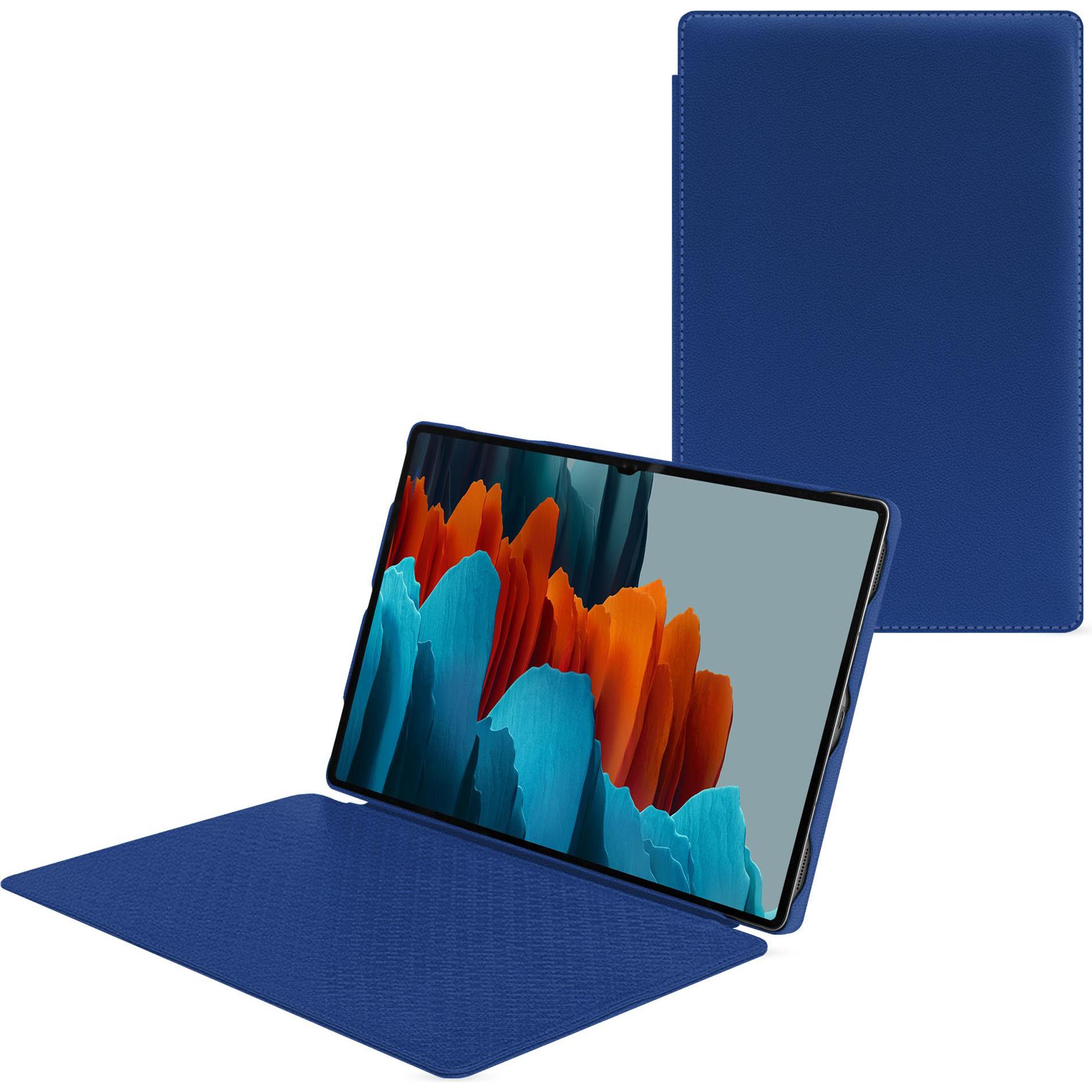 Noreve Lederschutzhülle horizontal (Galaxy Tab S9 Ultra), Tablet Hülle, Blau