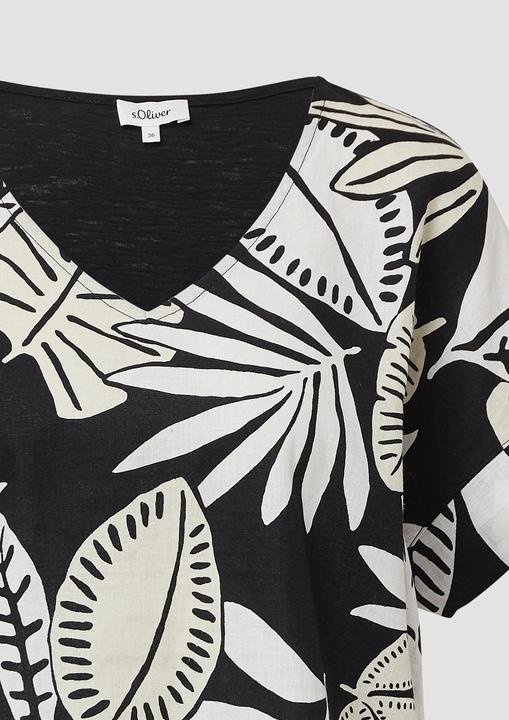 Actual product image S.Oliver T-Shirt T-Shirt im Fabricmix mit Leinenanteil (48)