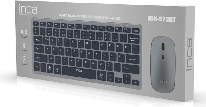 Actual product image Inca Keyboard IBK-572BT Blood. 2.4G Smart Grey (DE, Wireless)
