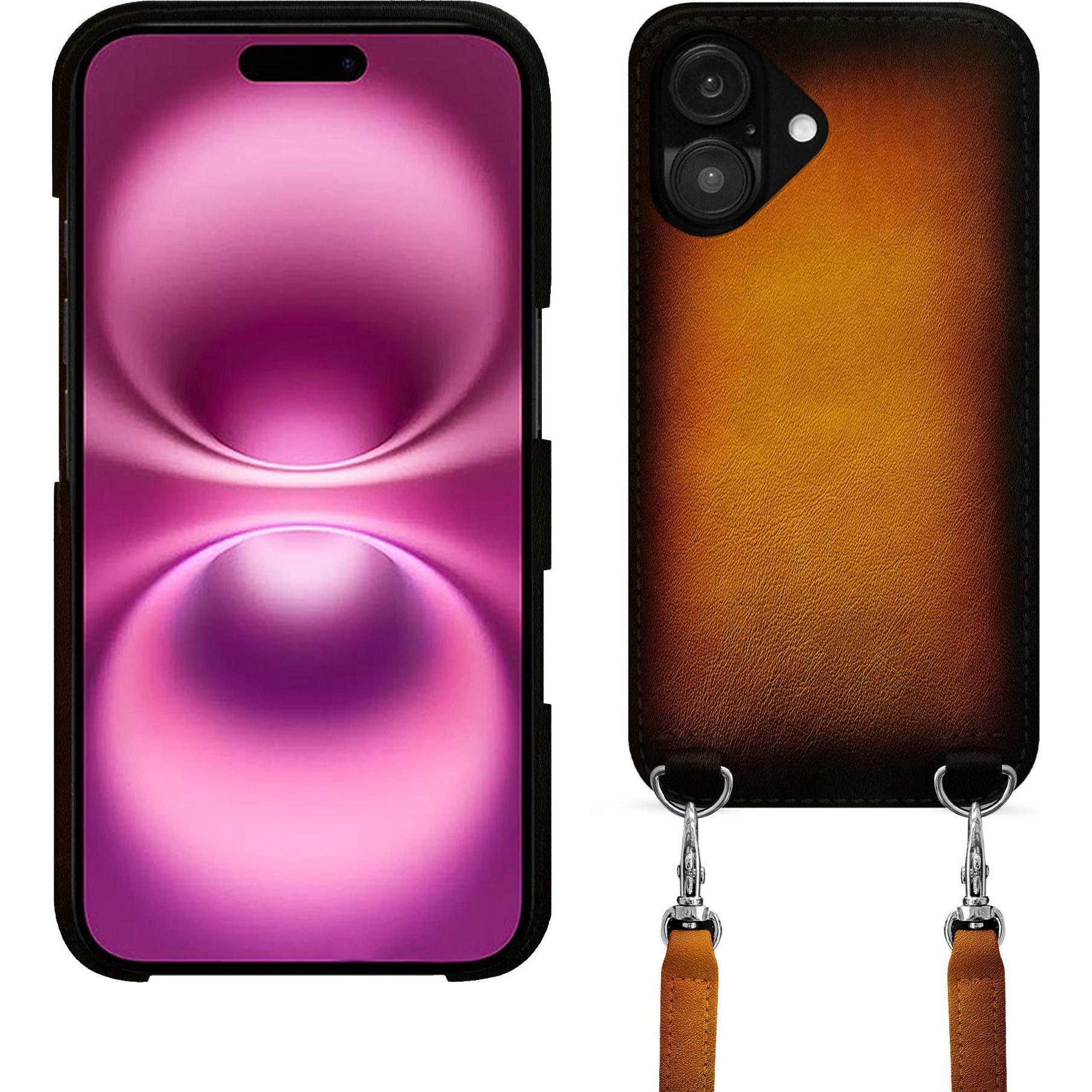 Noreve Schutzhülle mit Schulterriemen Apple iPhone 16 Plus (Apple iPhone 16 Plus), Smartphone Hülle, Braun