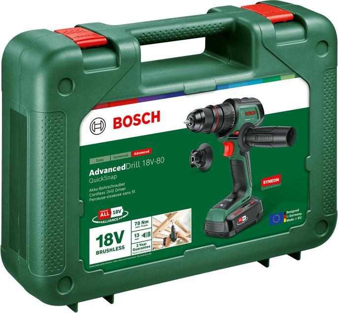 Produktbild Bosch Home & Garden Akku-Bohrschrauber AdvancedDrill 18V-80 QuickSnap,1 x Akku PBA 18V 2.5Ah (Akkubetrieb)