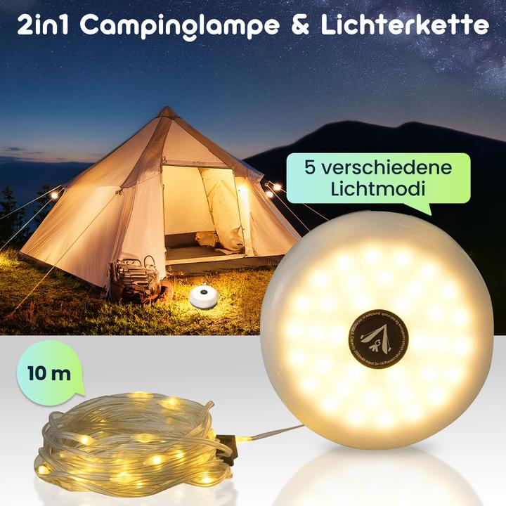 Actual product image Comfort Aid 2in1 camping lamp with fairy lights