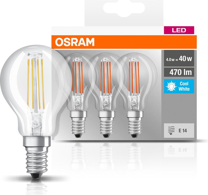 Produktbild Osram Led Base Classic P (E14, 4 W, 470 lm, 3 x, E)