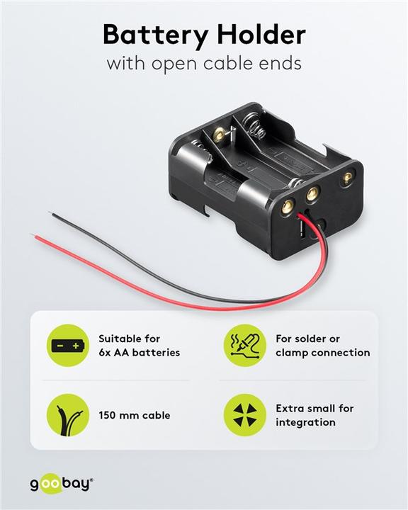 Produktbild Goobay 6x AA Mignon Batteriehalter