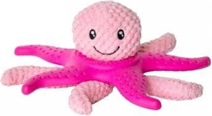 Kiwi Walker Gioco per cani 2 in 1 Polpo e Stella Marina Rosa (Gioco da masticare per cani)