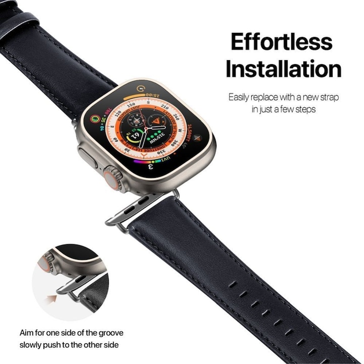 Actual product image Dux Ducis YS Series Genuine Leather Bracelet (41 mm, 40 mm, 38 mm, Genuine leather, Apple Watch Series 9, Apple Watch Series 8, Apple Watch Series 7, Apple Watch Series 6, Apple Watch Series 2, Apple Watch SE, Apple Watch Series 5, Apple Watch Series 4, Apple Watch Series 3, Apple Watch Series 1)