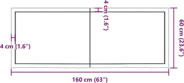Immagine prodotto vidaXL Oak Nature (160 x 60 x 6 cm)