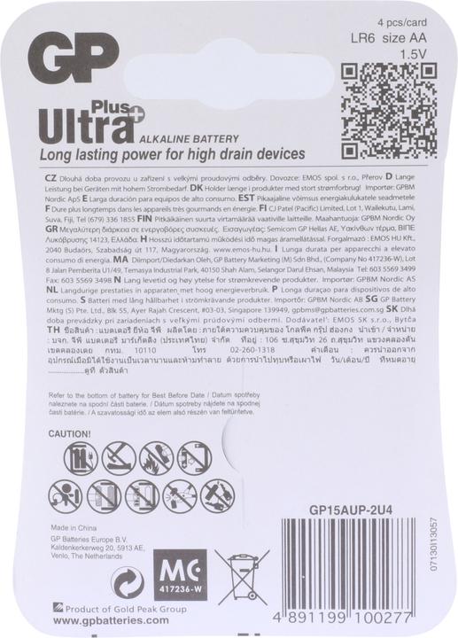 Produktbild GP Batteries UltraPlus (4 Stk., AA)