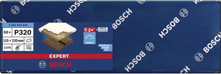 Immagine prodotto Bosch Professional Zubehör EXPERT C470 Carta vetrata a 14 fori per levigatrici orbitali, 115 x 230 mm, G 320, 50 pezzi. (320)