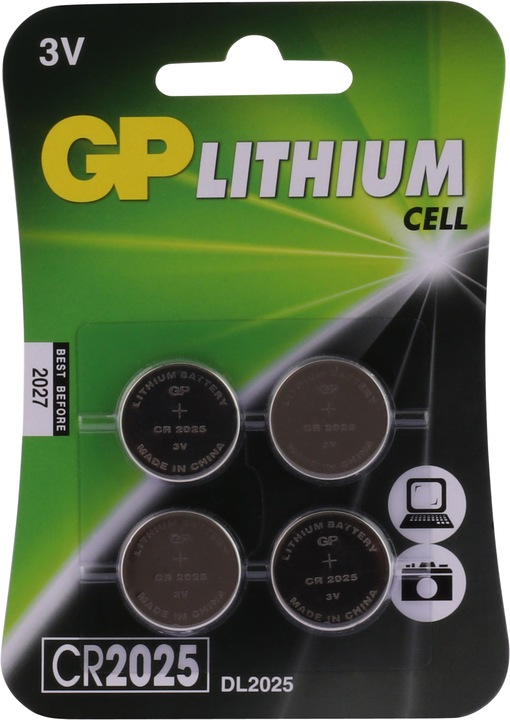 Image du produit GP Batteries CR2025 Lithium (4 pcs, CR2025, 160 mAh)