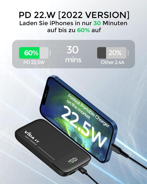 Image du produit Vida It Powerbank 10000mAh (10000 mAh, 22.50 W)