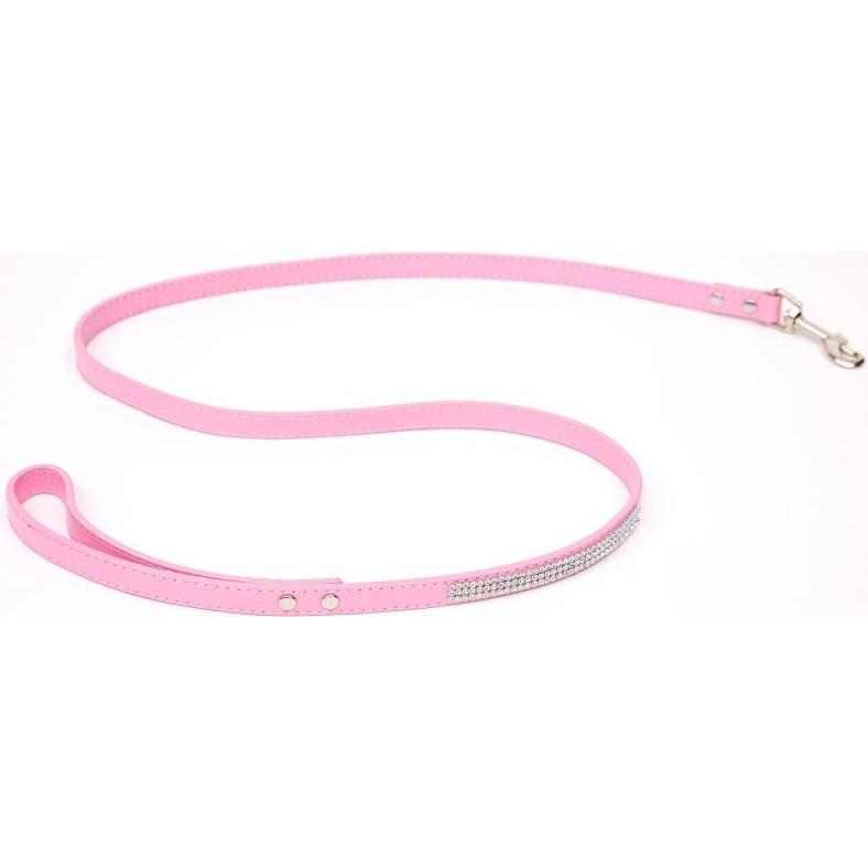 PawLove Paw Love - Hundeleine m. kleinen Steinen (Large, 120cm) - Pink (Hund, Hundesport), Halsband + Leine