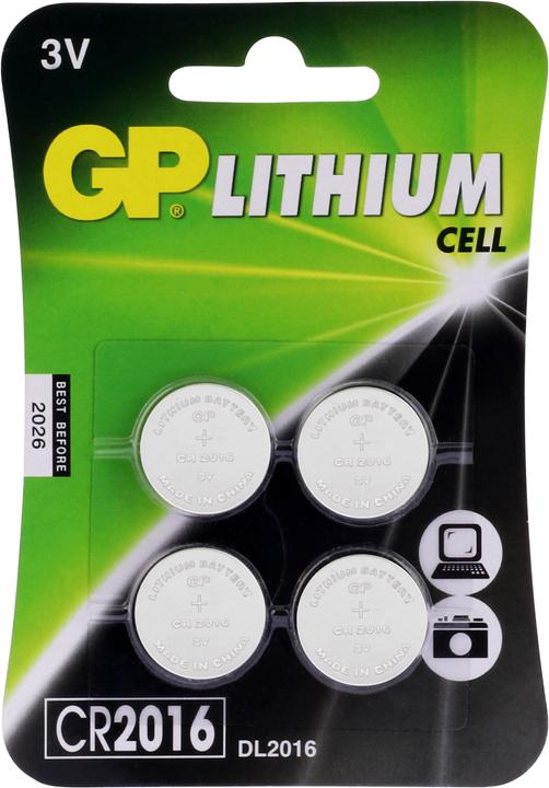 Produktbild GP Batteries Lithium CR2016 (4 Stk., CR2016, 90 mAh)