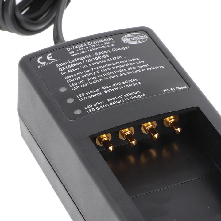 Actual product image HBC Radiomatic Original charger HBC QD108300 suitable for HBC BA22300, with 12 volt plug (10 V)