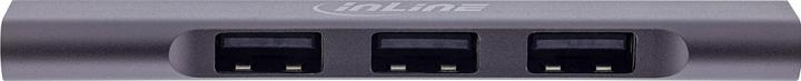 Actual product image InLine Slim USB-C hub, 4-port, USB 3.0 + 3x USB 2.0, slim design (USB-C, 4 Ports)