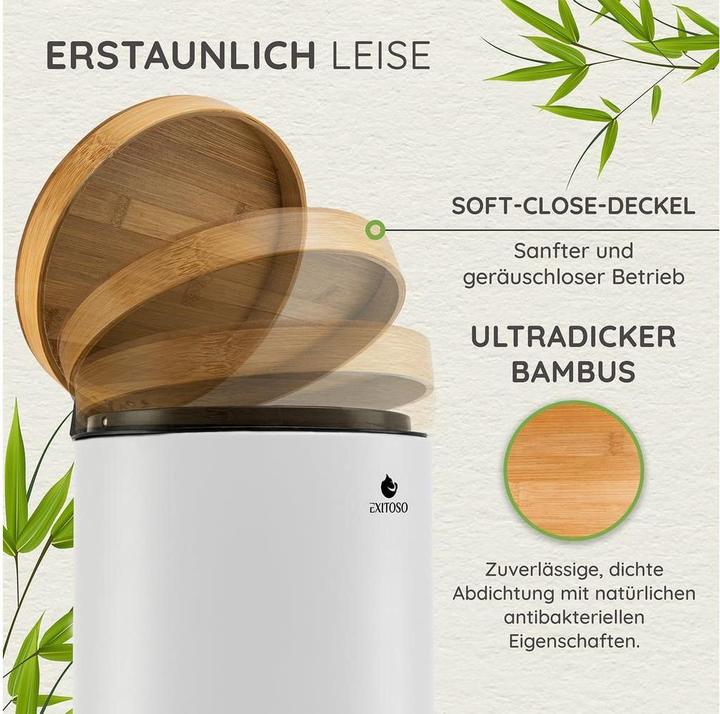 Produktbild Exitoso Tretmülleimer mit Softclose-Deckel 5 l, Weiss (5 l)