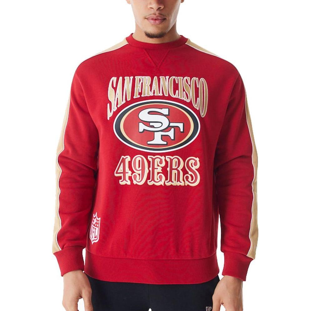 Thumbnail - New Era, Herren, Pullover, Fleece Pullover - PIPING San Francisco 49ers - M, Rot, (M)