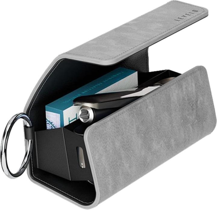 Actual product image Levelo Leather Case - IQOS Iluma 2023 With Terra Ciggaratte Compartment - Grey (1 x)