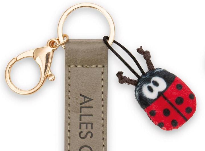 Image du produit Magni NICI Schlüsselanhänger Alles Gute! Kunstlederband mit Marienkäfer olive 10cm