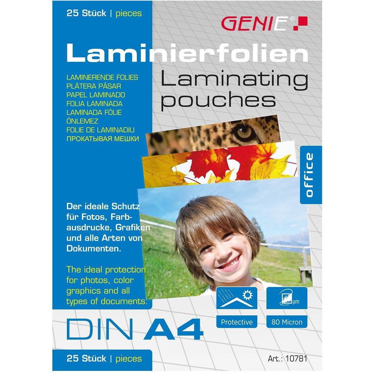 Genie, Laminierfolie, Laminierfolien DIN (A4, 25 Stück, 2000 µm)