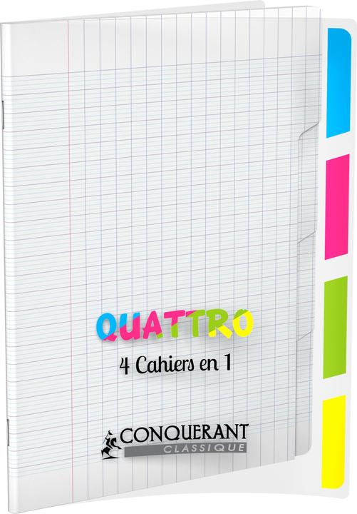 Produktbild Conquerant CLASSIQUE Cahier "4 en 1", 170 x 220 mm, seyŠs (170 x 220 mm, Kariert, Weicher Einband)
