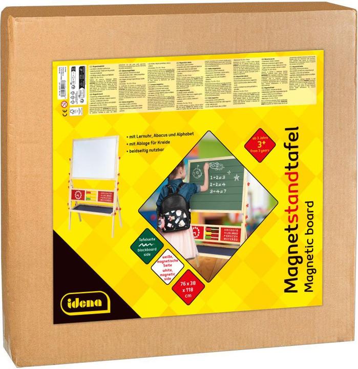 Image du produit Idena Tableau d'affichage magnétique 2 faces avec étagère blanc/vert 76x38x118cm