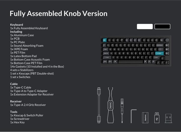 Actual product image Keychron KEYBOARD WRL Q1 ULTRA/BLACK Q1U-M4 (US, Cable, Wireless)