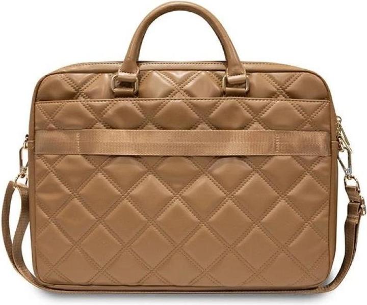 Immagine prodotto Guess Borsa porta computer 15/16 in PU grana 4G con logo in metallo - marrone (16")