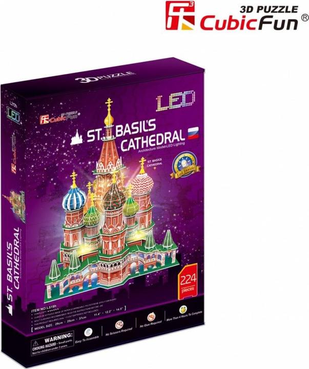 Image du produit Cubicfun 3D siaurapjūklis "Šv. Bazilio katedra" (LED) (224 pièces)