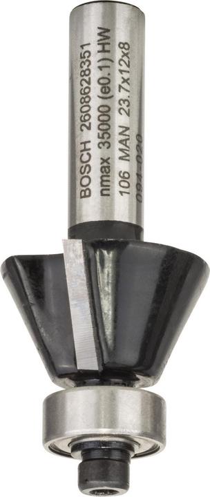 Produktbild Bosch Professional Zubehör Laminat-Bündigfräser, 8 mm, D1 23,7 mm, B 5,5 mm, L 12 mm, G 54 mm, 25°