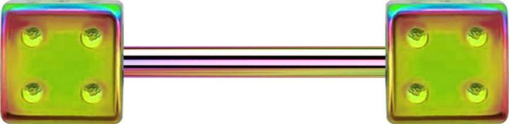 Image du produit Star Piercing Micro Barbell coloré avec cube (sans laiton, Acier chirurgical 316L)