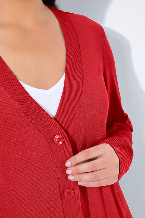 Produktbild Ulla Popken Strickjacke, V-Ausschnitt, Knopfleiste, Feinstrick (50, 52)