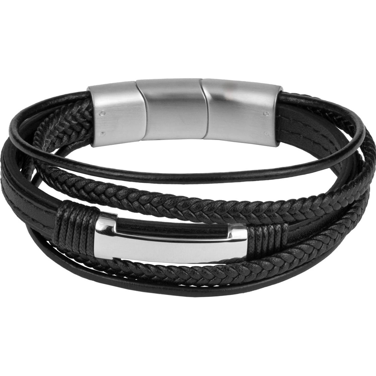 Jacques Lemans, Armschmuck, Armband, (20 cm, Leder, Edelstahl)