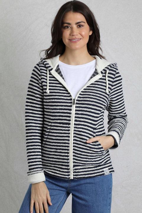 Actual product image Weird Fish Womens/Ladies Fisher Stripe Macaroni Eco Friendly Full Zip Hoodie (38)