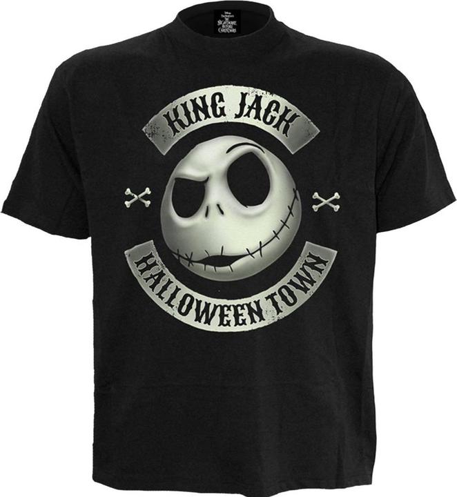 Actual product image The Nightmare Before Christmas Unisex Adult Jack Skellington Crest Glow In The Dark T-Shirt (L)