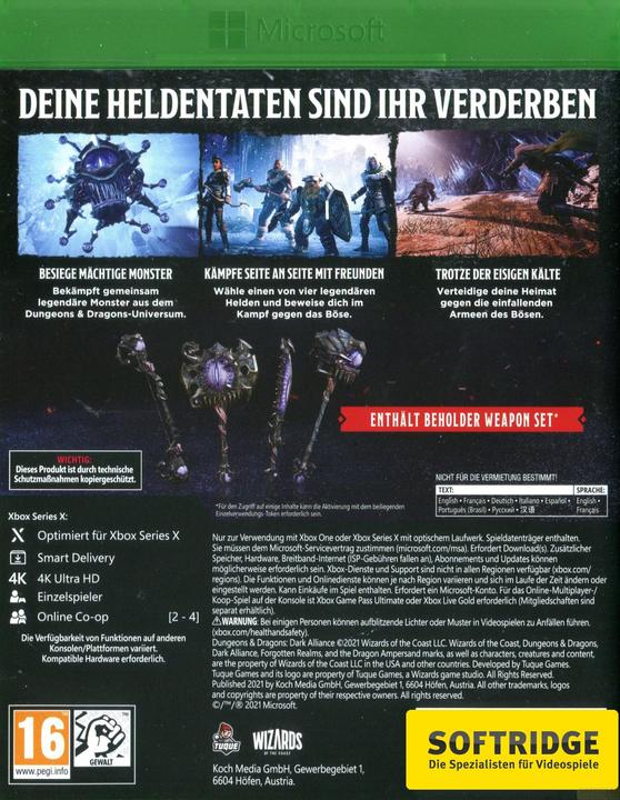 Produktbild Wizards of the Coast Dungeons & Dragons: Dark Alliance - Day One Edition (Xbox Series X, Xbox One X, DE)