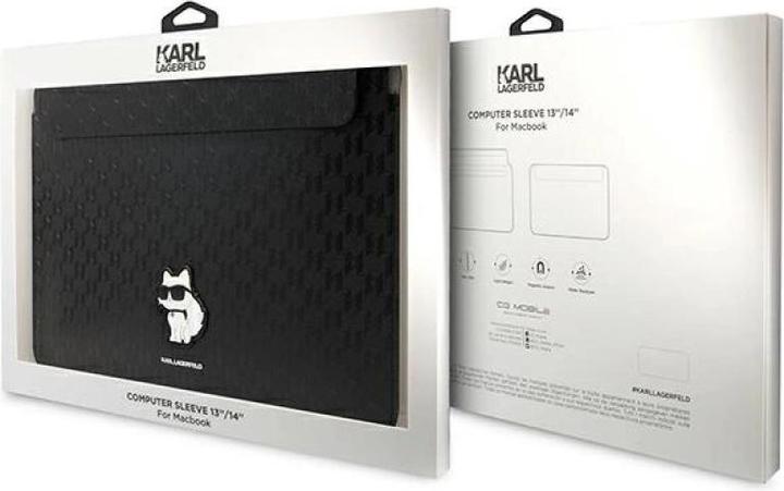 Actual product image Karl Lagerfeld Sleeve KLCS14SAKHPCK 14" czarny/black Saffiano Monogram Choupette (14")