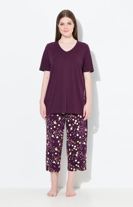 Produktbild Ulla Popken Pyjama, Punkte, V-Ausschnitt, Langarm, Taschen (56)