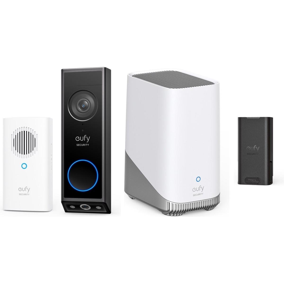 eufy, Campanello + Citofono, Videocitofono E340 con suoneria + Homebase 3 S380 + Batteria supplementare - Vantaggio del pacchetto (WiFi)