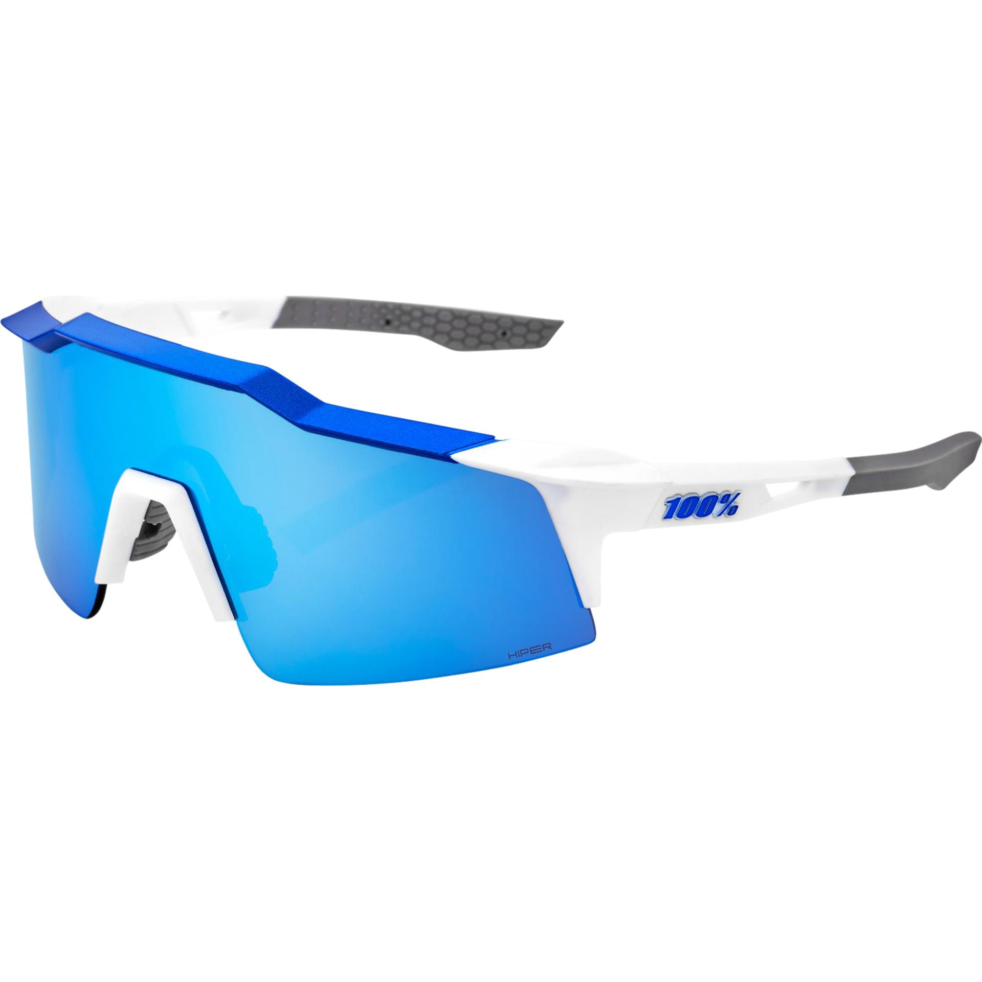100%, Herren, Sportbrille, Brille Speedcraft SL Matte (Blau, Weiss, HiPer blue), Blau, Weiss