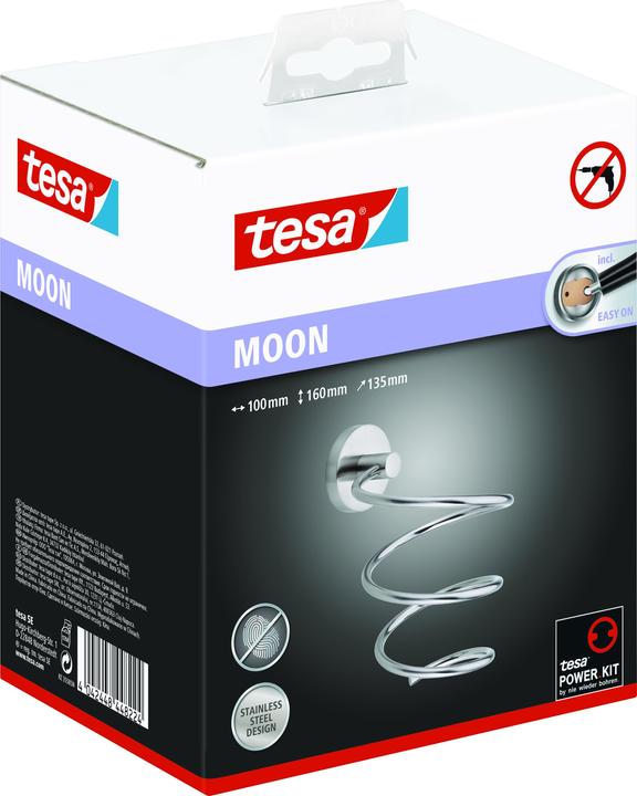 Image du produit tesa Support de sèche-cheveux MOON avec solution adhésive sans perçage