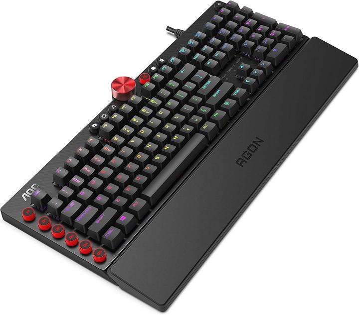 Actual product image AOC Gaming-Tastatur mit Cherry MX Red Switches, Anti-Ghosting, N-Key Rollover und RGB-Beleuchtung (DE, Cable)